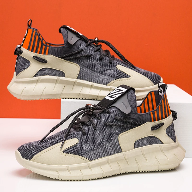 

New cross - border fashion fly woven student running shoes men's youth casual running shoe, Customized color