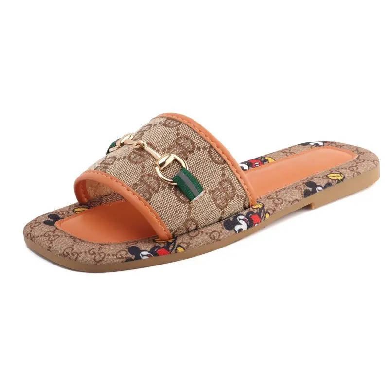 

2021 hot style new cartoon mouse summer fashion flat Slippers for women, Black