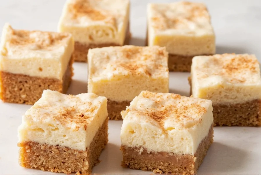 Close-up demonstration of proper knife technique for slicing cinnamon churro cheesecake bars without damaging layers