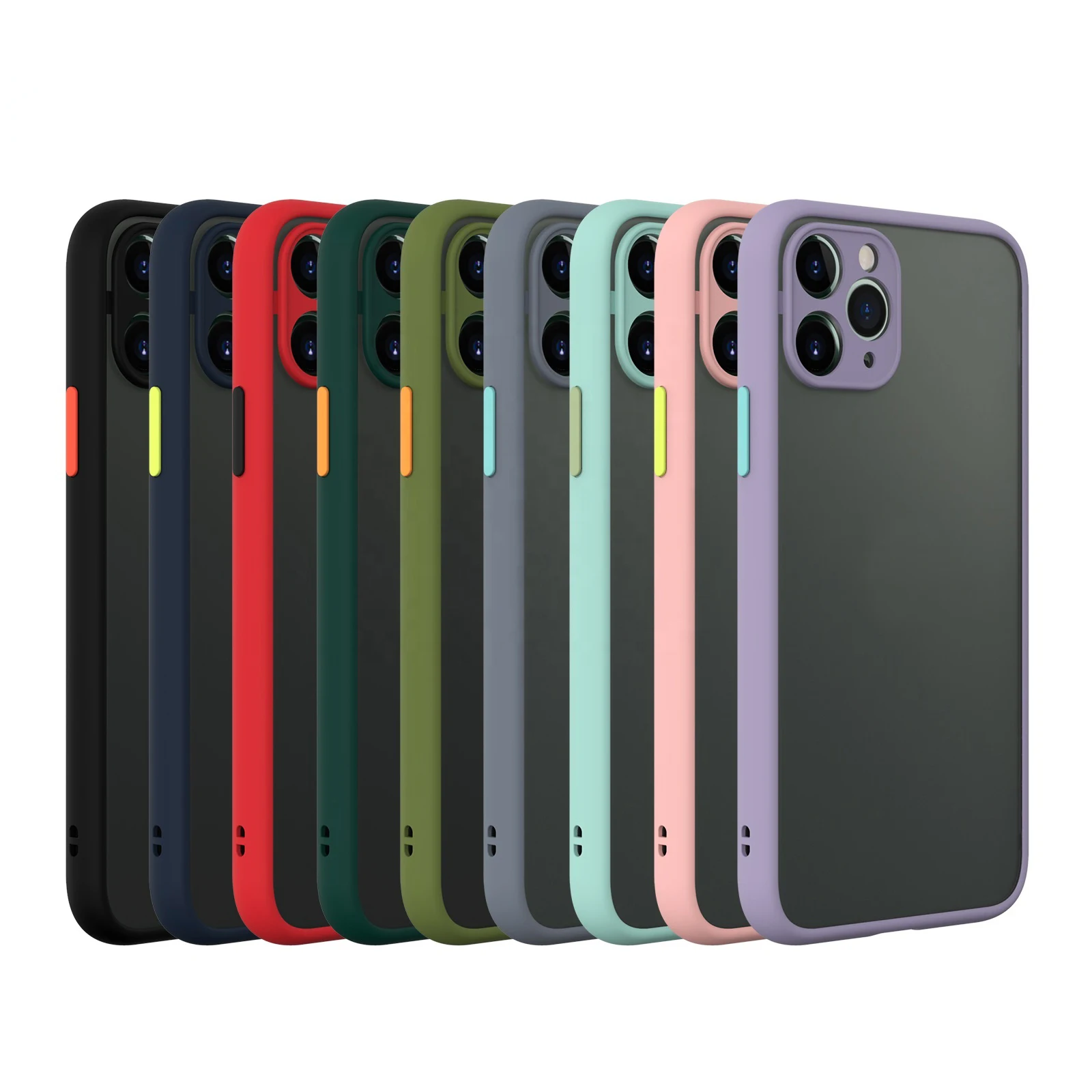 

Hybrid Matte Smoke Skin Bumper Phone Case For Samsung S21 A51 A21 A70 A02S A30 A50 M51 A42 A12 A32 A52 A72 A22 Soft TPU Cover, 9 colors