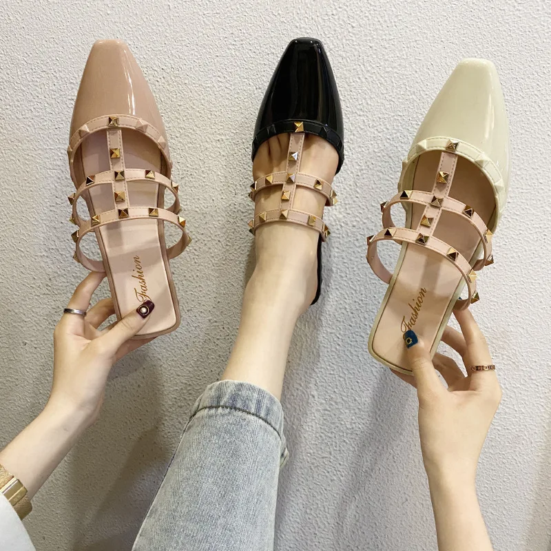 

2020 Fashion Low Heel Ladies Shoes Casual Slippers And Sandals Femme Heel For Women And Ladies, Picture