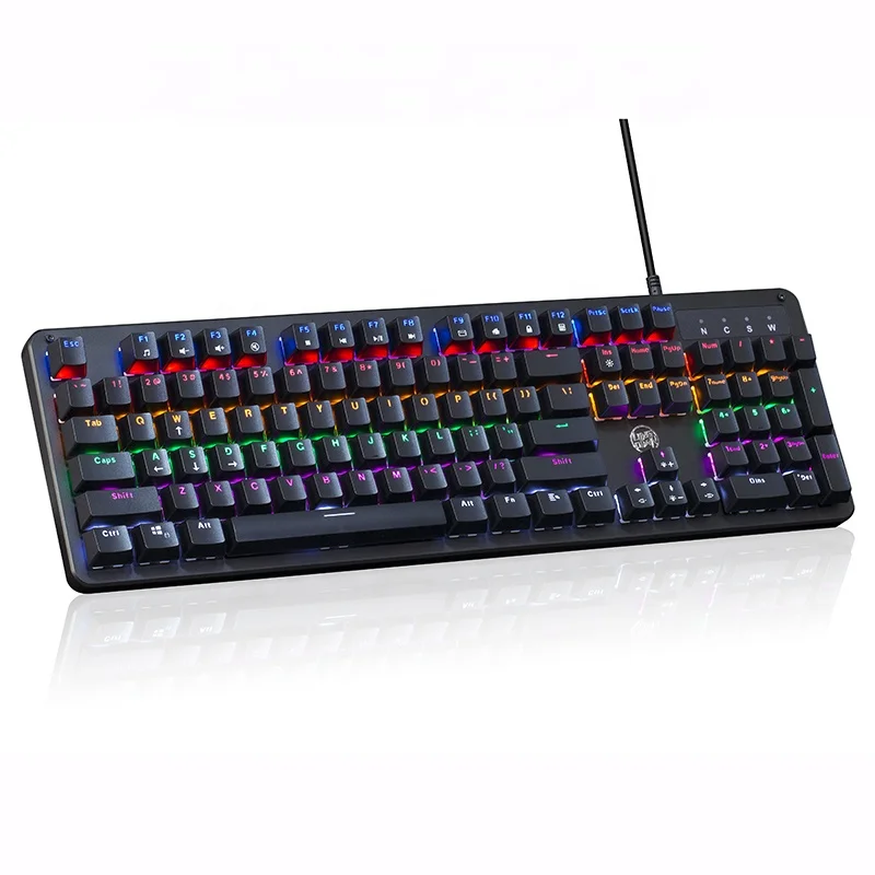 

Hot Sell Mechanical Keyboard Backlit Mechanical Gaming Keyboard 104 Keys gaming keyboard mechanical board For Gamer, Black