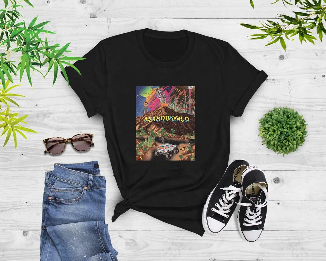 

Wholesale Travis Scott Tshirt Summer Graphic Top Tees Printing T Shirt Men Black Cotton Hip Hop T-shirt