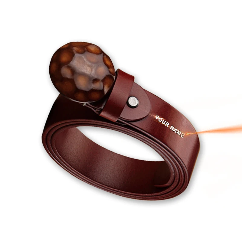 

Free Engraving Genuine Cow Leather Vintage Gents Belts Stylish Designers Ladies Belt Buckle for Women Men
