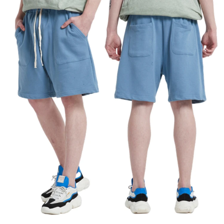 

Heavy Cotton Loose Casual Shorts High Stress Style Drawstring Custom Logo Oversize Pure Color Mens GYM Shorts, Picture shows