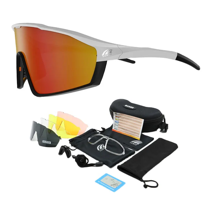 

5 Lens Set Custom Cycling Glasses Gafas Ciclismo Oversized PC UV400 Spring Hinge Outdo Sports Sunglasses
