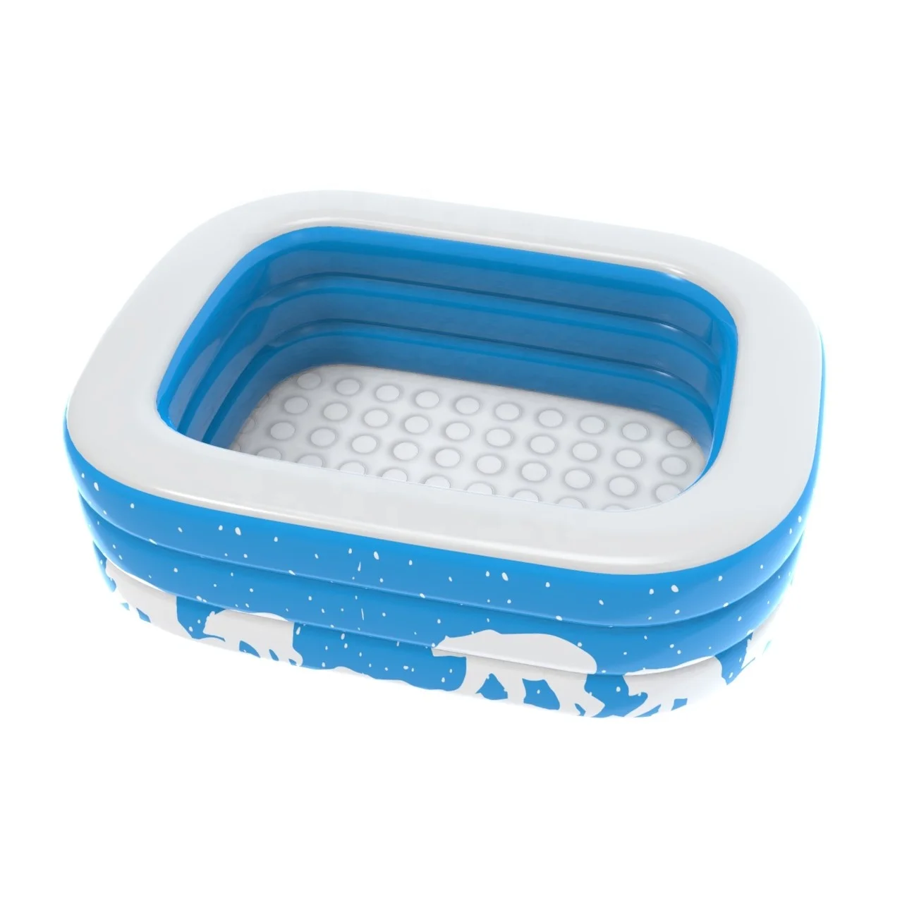 

2021 Hot Blue Color Polar Bear Pattern Kids Rectangle 120x90x55cm Inflatable Swimming Pool