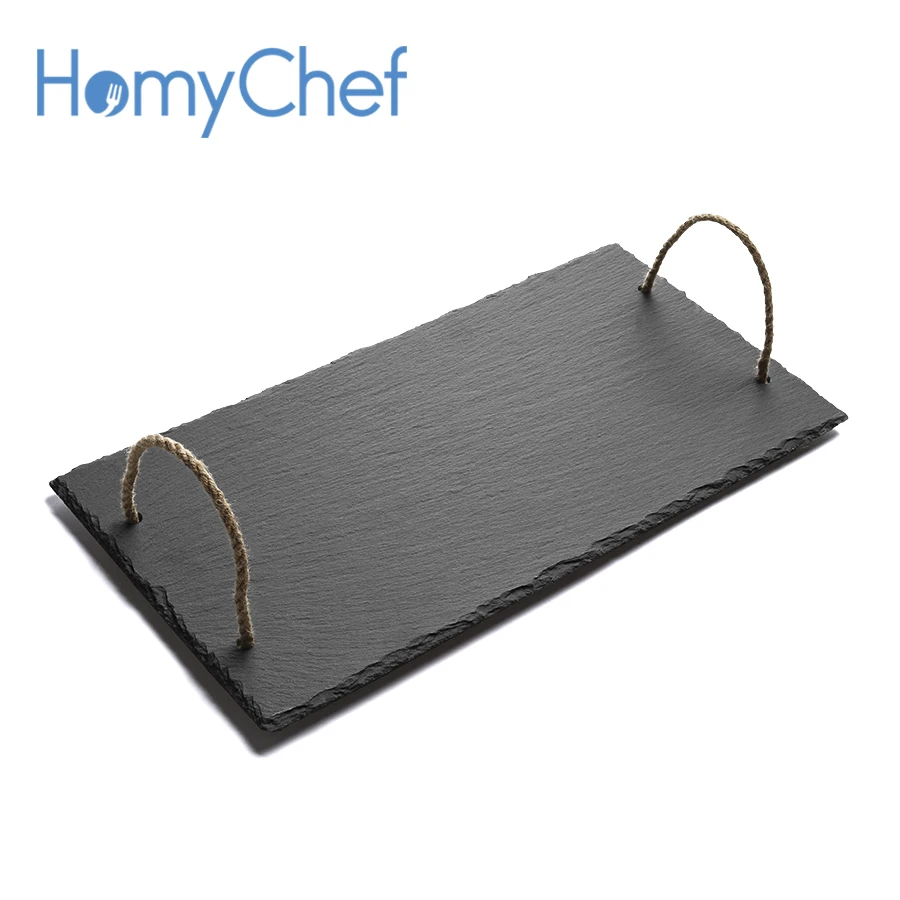 Specializing Hot Products 40x20cm Rectangle Black Slate Serving Tray