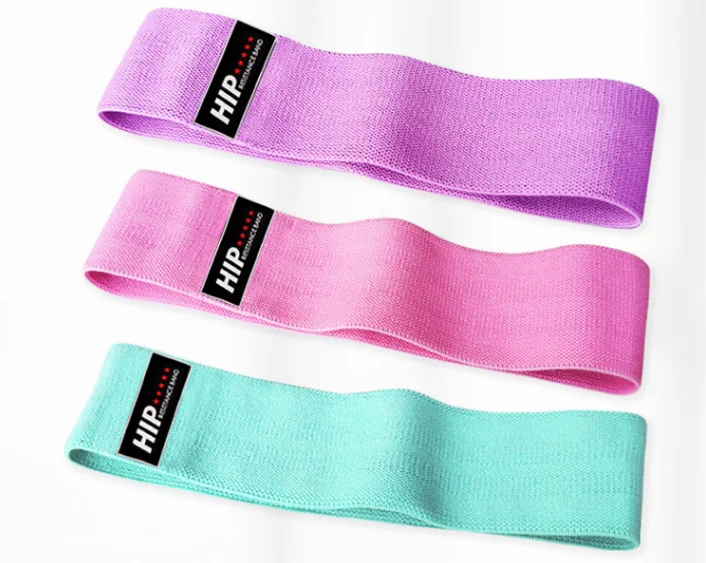 

Wholesale Custom Logo Set of 3 Exercise Hip Bands Set Fabric Booty Resistance Bands Bag Latex Cotton OEM Customized Packing