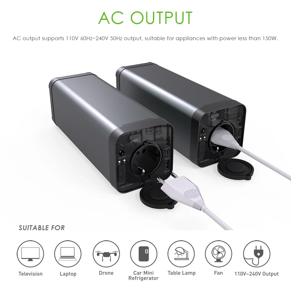 OEM best selling products 2020 portable charge DC12V AC 200w Power Station Rechargeable UPS car jump starter powerbank 40800mah - ANKUX.COM