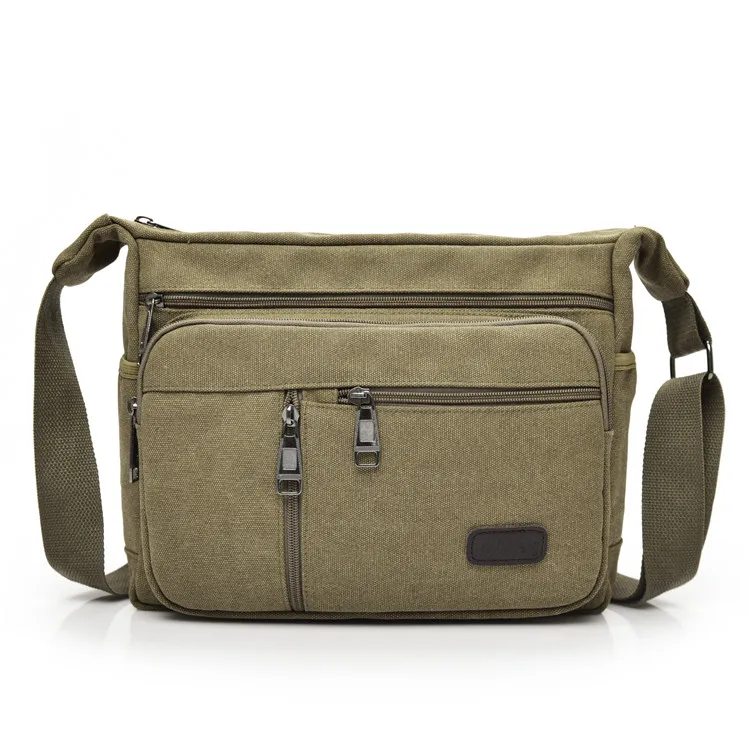 

Good Quality MenTravel Bag Mens Travel School Retro Zipper Shoulder Bag Canvas Casual Men Shoulder Crossbody Outdoor Bags, Khaki black army green coffee