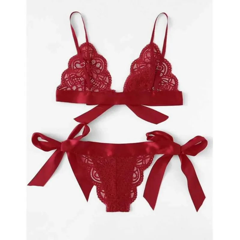 

womens lace bra red langerie sexy lingerie set hot transparent