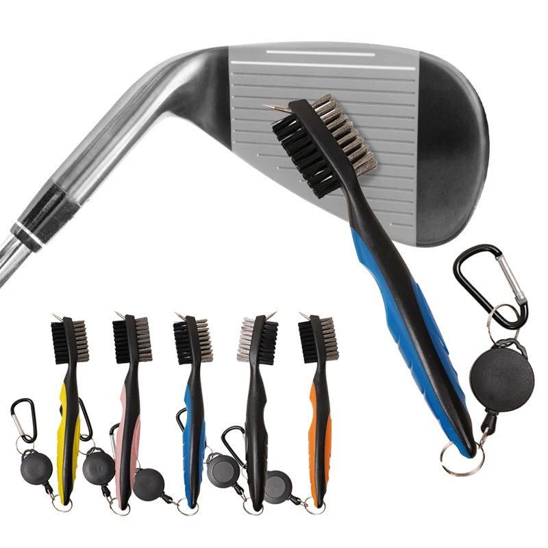 

Popular Factory Customize Logo Golf Brush Colorful Golf Club Cleaning Tool Brush Metal Hook Golf Club Cleaner