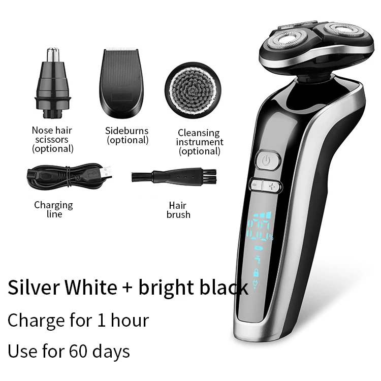 Electric Shavers For Men 4 In 1 Dry Wet Waterproof Face Rotary Electric