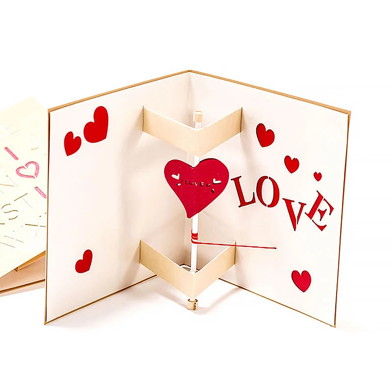 3D Pop Up Cards Lover Valentine Happy Birthday Anniversary Greeting Cards Gifts 