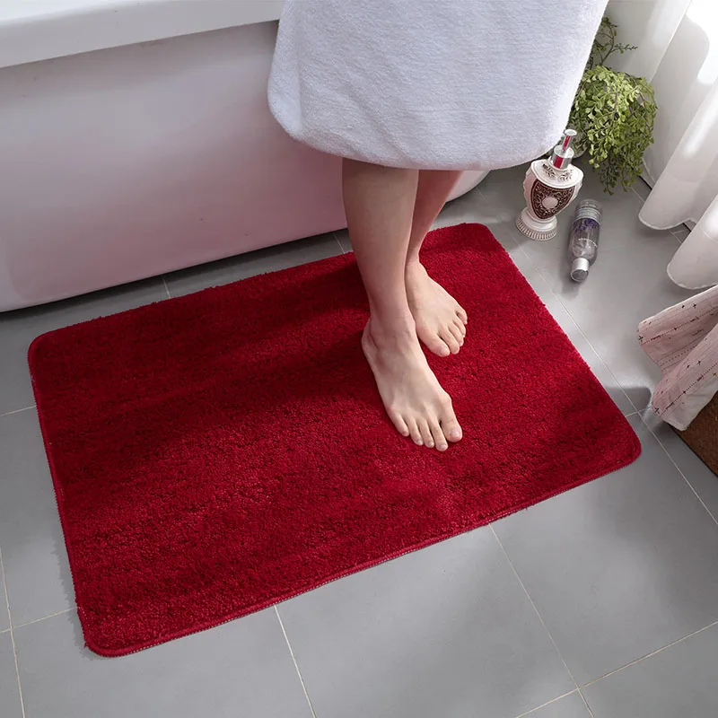 

Production of water absorption soft red bathroom rug sets