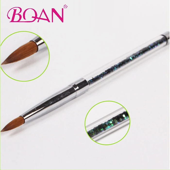 

BQAN New Arrival 100% pure kolinsky hair acrylic rhinestone handle nail Acrylic brush, As the picture