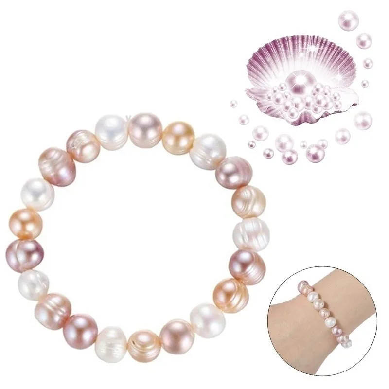 

Handmade DIY Bead White Irregular Natural Freshwater Pearl Bracelet Lovers Jewelry