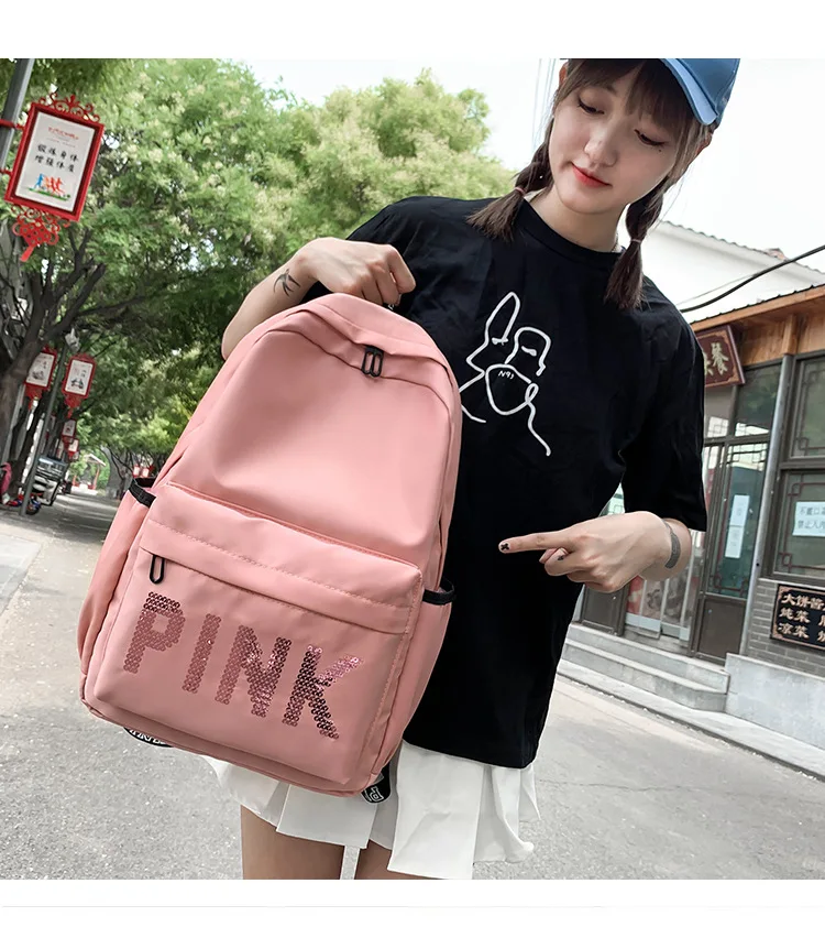 Pink Multifunctional Travel Waterproof Backpack with Laptop Compartment for Girls
