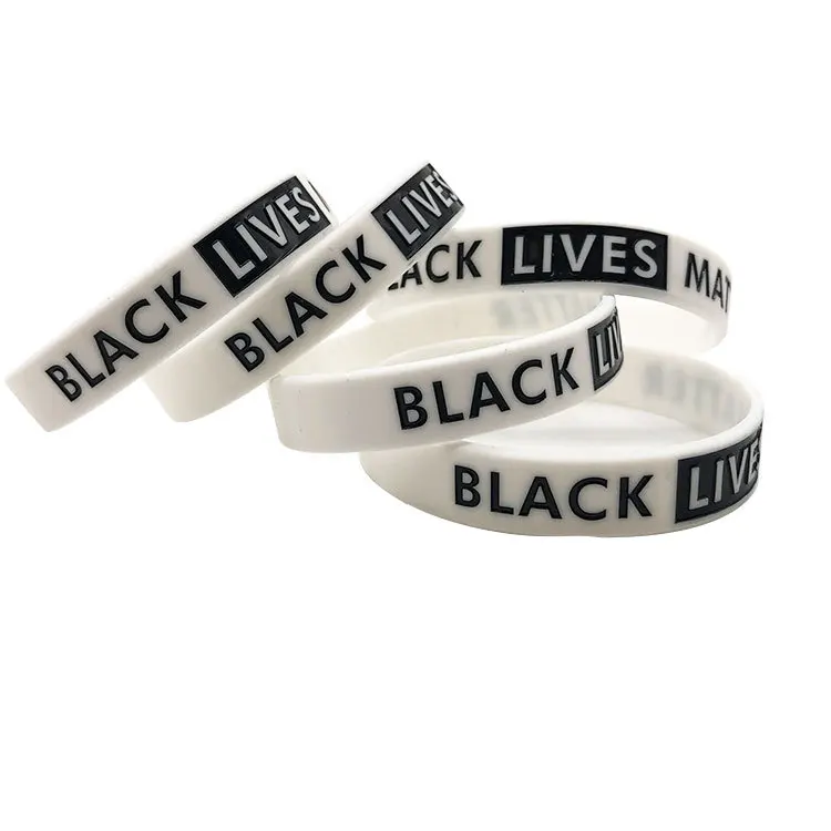 

White Silicone wristband for Black Lives Matter bracelet for BLM bands for Peaceful protests against racial discrimination, Customized color