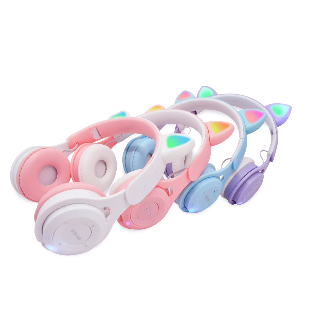

2021 Good Selling M6 Foldable Comfortable Waterproof Headset Earphone With LED Cat Ear