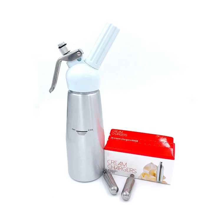 

Amazon hot sale Selling Customized Sweet Tool Stainless Steel 500ml Cream Whipper for mosa cream charger, Oem color