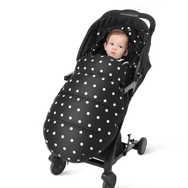 

Cute Design Black Dot Pattern Cotton Winter Stroller Baby Sleeping Bag, Black, grey, and other colors