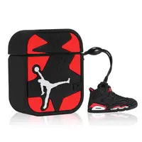 

3D Fun Luxury Funny Cool Designer Kits Character Skin Soft Silicone Cute Case over for irpods 1&2 Pro Red Flying Shoes