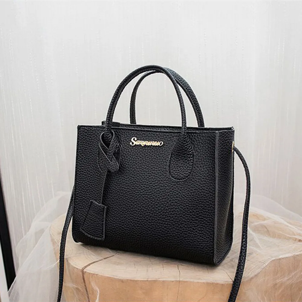 

New style promotional factory price women casual Lichee PU ladies shoulder bags, 5 colors