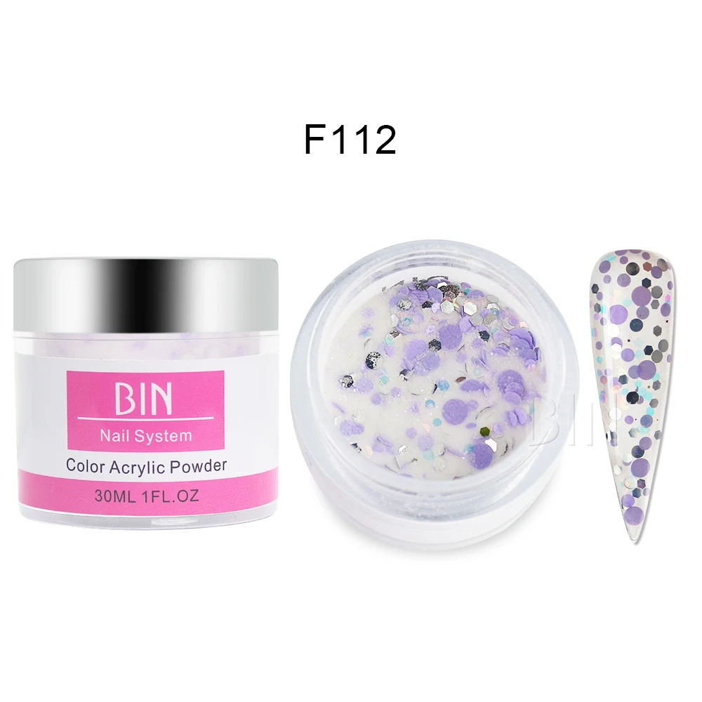 

BIN Nail glitter colors bulks nail art acrylic powder, 118 colors