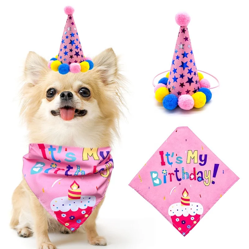 

Amazon Hot Sale Pet Bandanas Custom Print Logo Personalized Dog Birthday Bandana, Picture shows