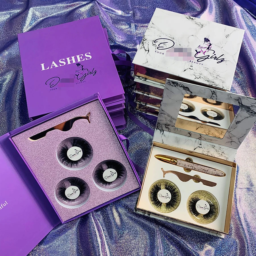 

Free Packaging dramatic natural lashes 18mm 25mm 30mm 3d 5d 7d lash white eyelash vendor customized boxes mink eyelashes, Black