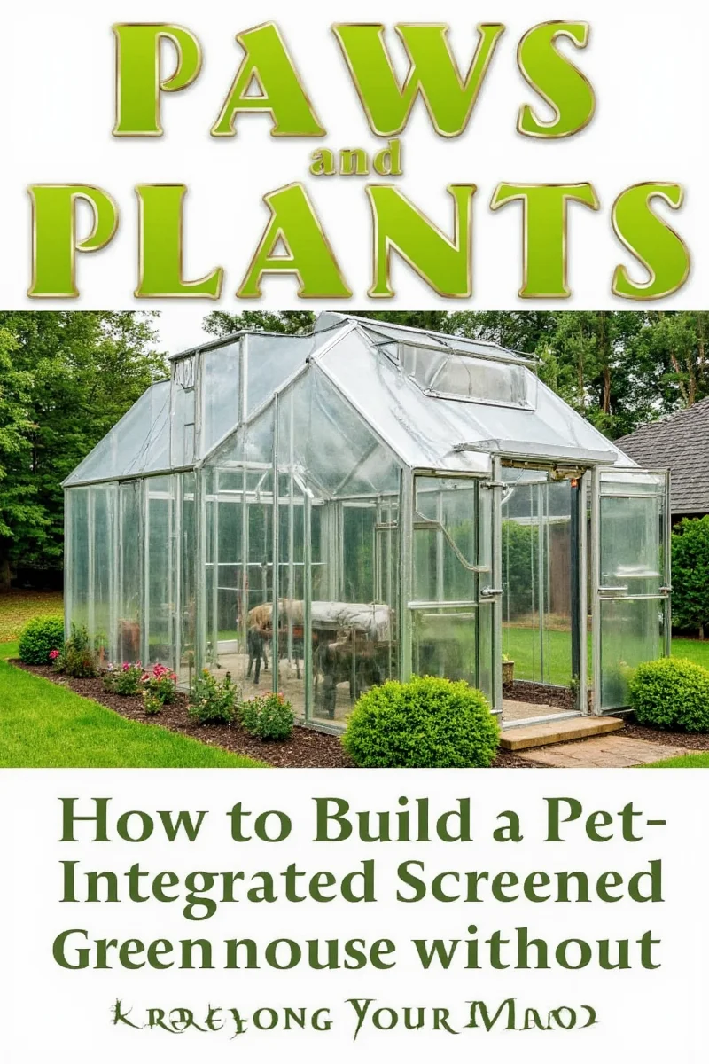 Pet resting on a heated pad inside a greenhouse