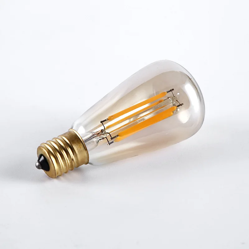 

110V Tan retro st38 warm light E17 Edison Screw Transparent LED filament bulb lamp