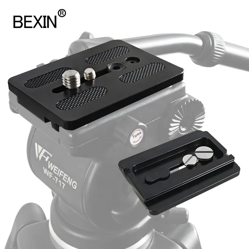 

BEXIN tripod camera accessories Aluminum WF 717 Quick Release Board Mount dslr camera Sliding Plate For weifeng Fluid Head