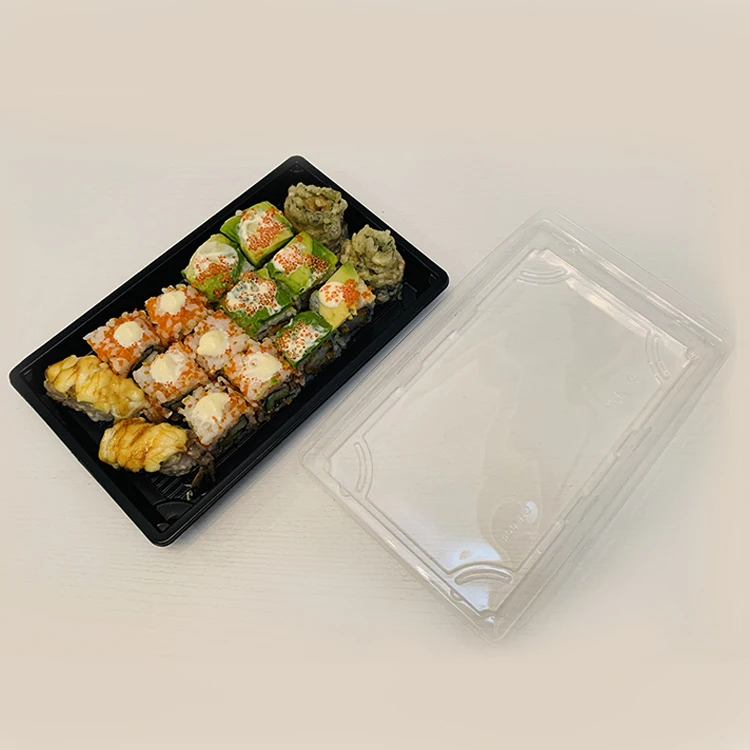 Plastic Disposable Fully Clear Food Grade Sushi Box Container Tray