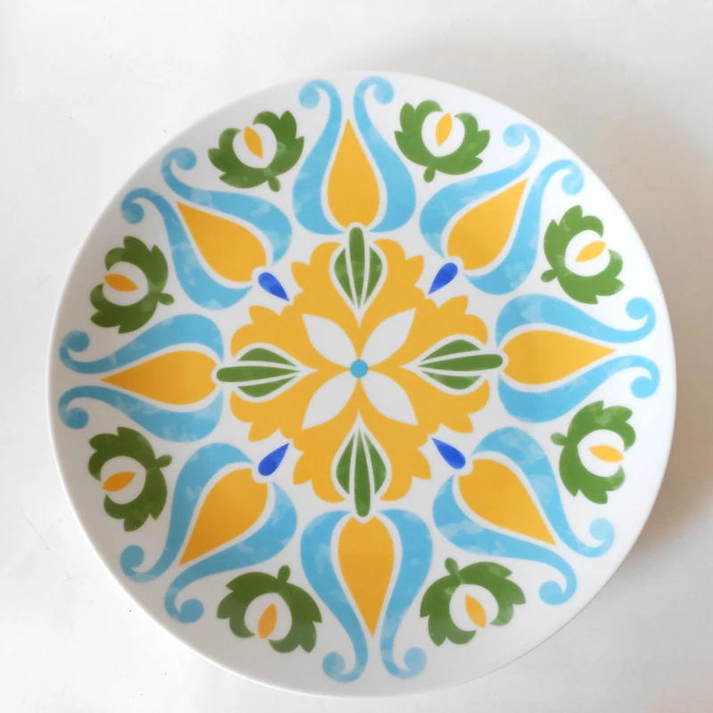 

Printing plate cups and saucer ceramic plates restaurant ceramics plates, Yellow