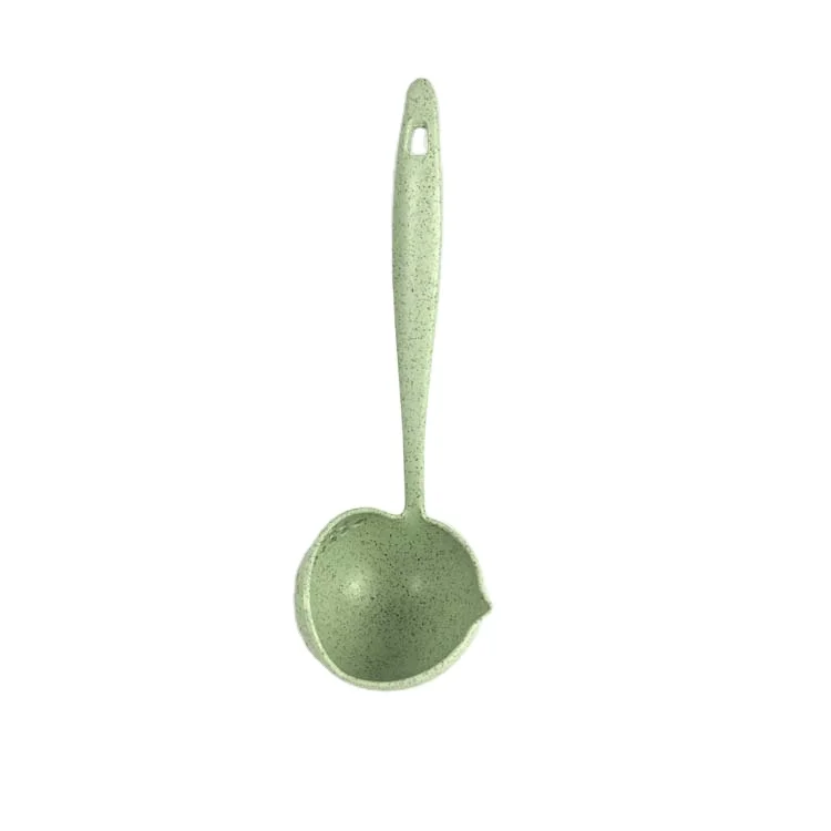 

Eco-friendly Wheat Straw Soup Ladle With Filter Strainer Long Handle, Customized color