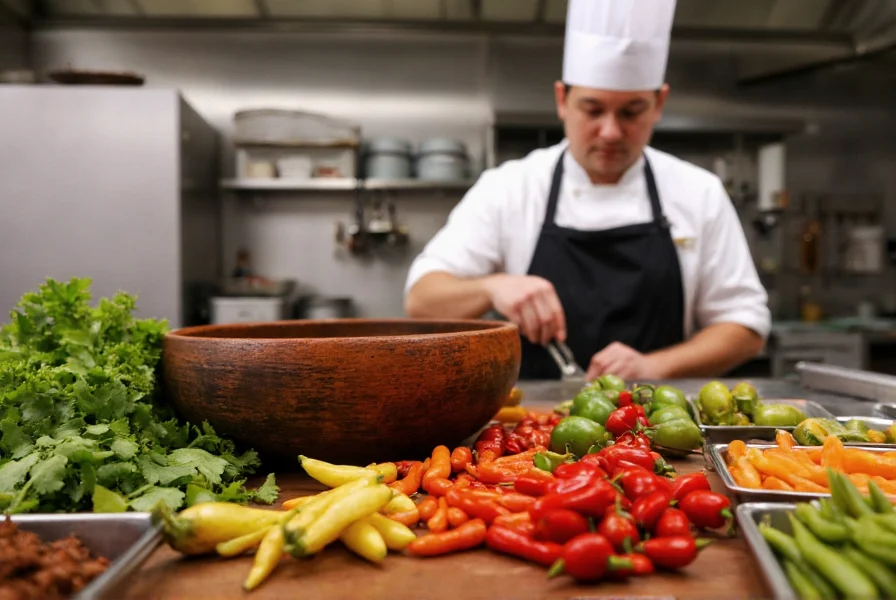 Chef preparing chipotle sauce in kitchen with various ingredients including chipotle peppers in adobo