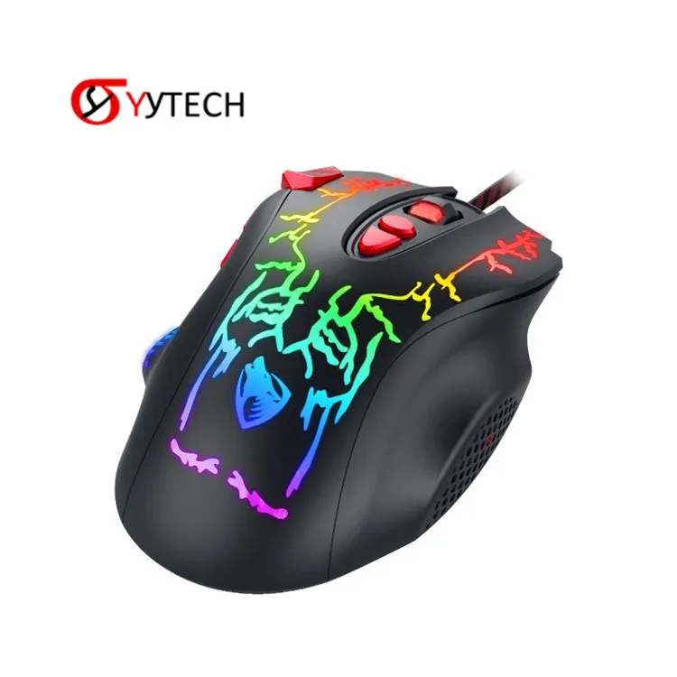 

SYYTECH 2021 New RGB breathing light USB Wired Gaming Mouse Computer Accessories 6400DPI G550 Optical Wired Game mouse