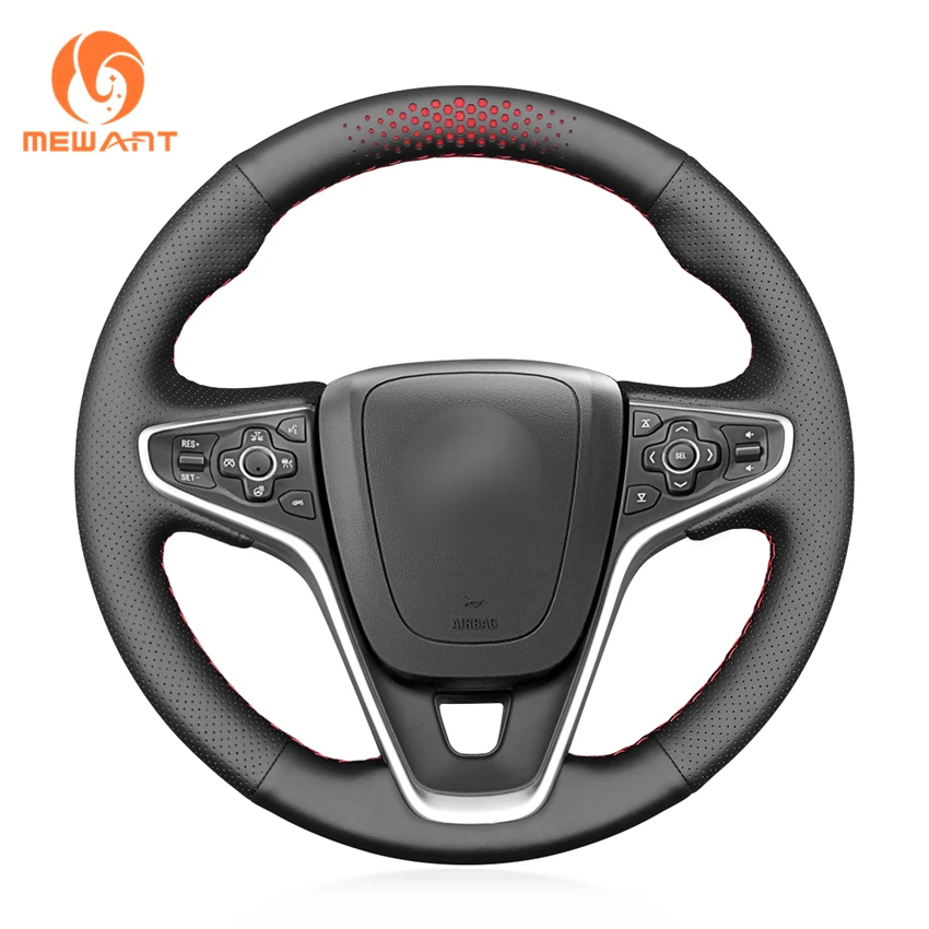

MEWANT Wholesale Car Interior Accessories For Buick Regal 2014-2017 Hand Sewing Genuine Leather Steering Wheel Cover Fast Ship