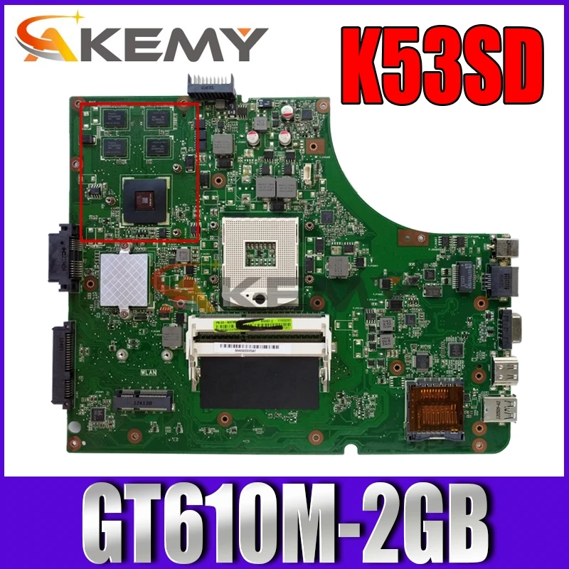 

Akemy K53SD Laptop motherboard for ASUS K53SD K53S original mainboard GT610M-2GB