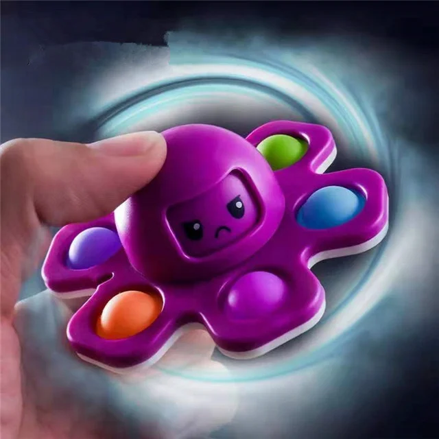 

FREE SHIPPING Fidget Bubble Finger Spinner Toy changing facial expressions Octopus Decompression toy