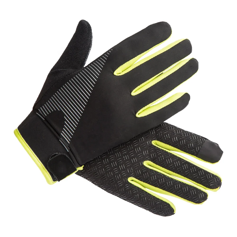 

High Quality Full Finger Gel Pad Touch Screen Sport Motorcycle Riding Bike Bicycle Cycling Glove, Black,blue,yellow,grey,yellow,red,orange