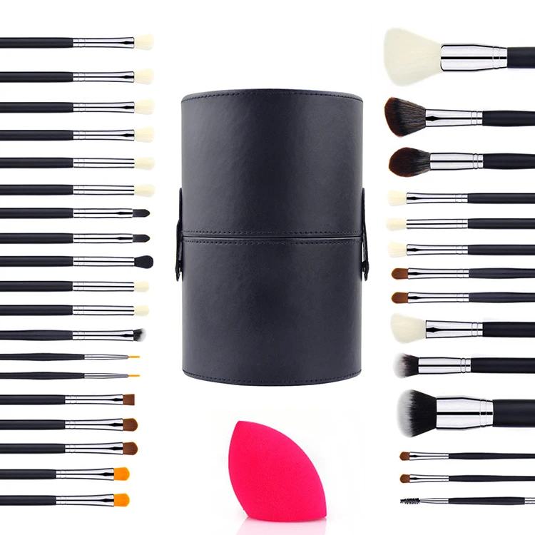 

Professional wood handle black maquillaje cosmetic private label makeup brush set