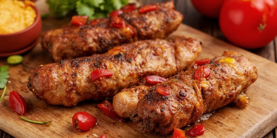 Sizzling fajitas with colorful peppers and onions
