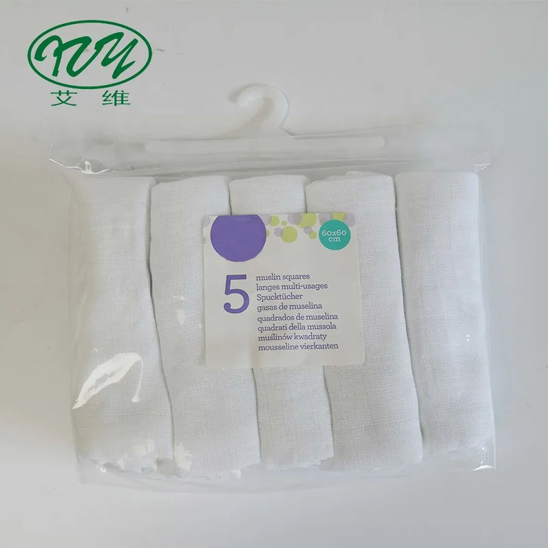 

Breathable 5 Pack Swaddle Wrap Muslin Cloth Baby Diapers, Same as picture or customized color