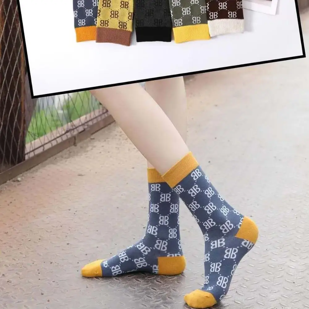 

In Stock Deep Color Short woMen men Unisex Custom Fashion Ankle Cotton Gg l socks, Custom color