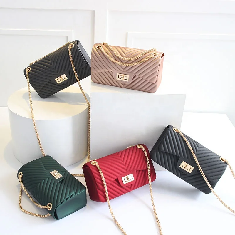 

Wholesale women phone fashion colorful handbag with chain crossbody small jelly bag, Customizable