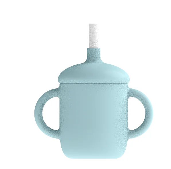 

New design in 2021 the lowest sales in the factory baby cups,hot selling on Amazon drop-resistant silicone cups, Blue